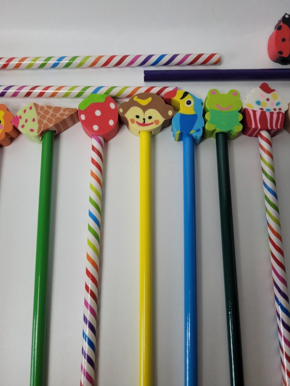 Kids Party Favor Pencil Set Unsharpened Pencils Colored Pencils Themed Erasers - Picture 5 of 8